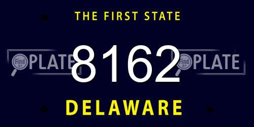 8162 Delaware License Plate