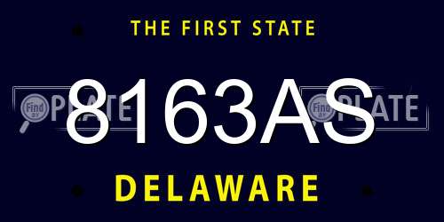 8163AS Delaware License Plate