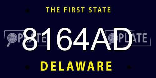 8164AD Delaware License Plate