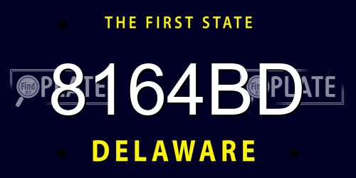 8164BD Delaware License Plate