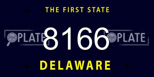 8166 Delaware License Plate