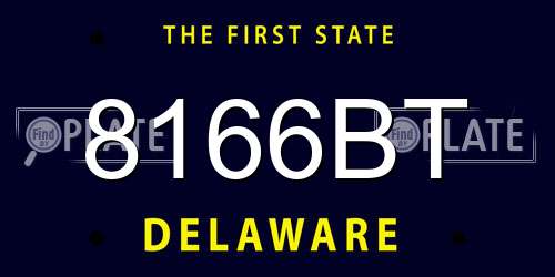 8166BT Delaware License Plate