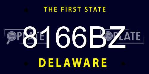 8166BZ Delaware License Plate