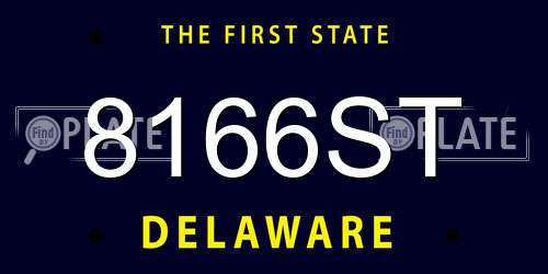 8166ST Delaware License Plate