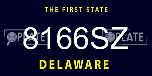 8166SZ Delaware License Plate
