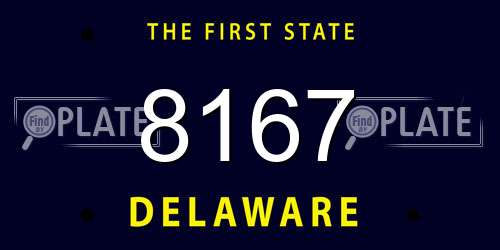 8167 Delaware License Plate