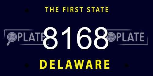 8168 Delaware License Plate