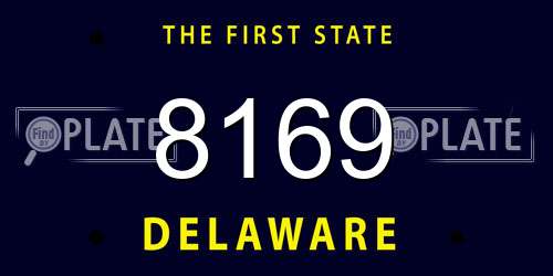 8169 Delaware License Plate