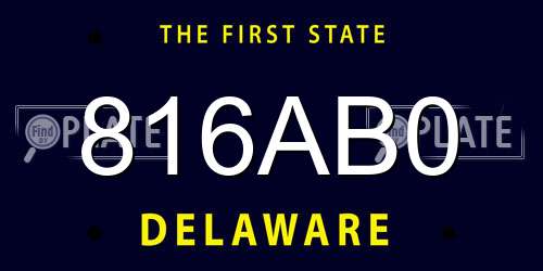 816AB0 Delaware License Plate