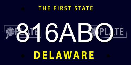 816ABO Delaware License Plate