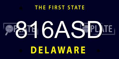 816ASD Delaware License Plate