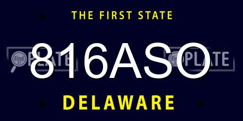 816ASO Delaware License Plate