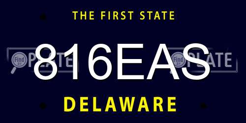 816EAS Delaware License Plate