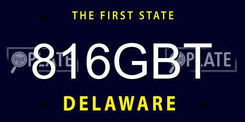816GBT Delaware License Plate