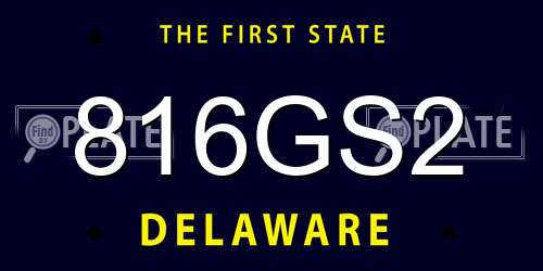 816GS2 Delaware License Plate
