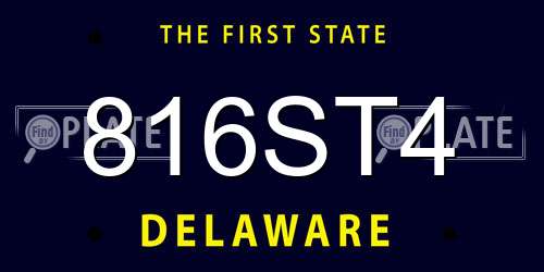 816ST4 Delaware License Plate