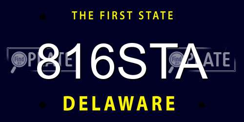 816STA Delaware License Plate