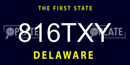 816TXY Delaware License Plate