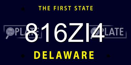 816ZI4 Delaware License Plate