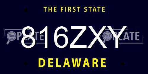 816ZXY Delaware License Plate