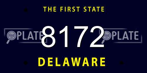 8172 Delaware License Plate
