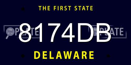 8174DB Delaware License Plate