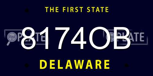 8174OB Delaware License Plate
