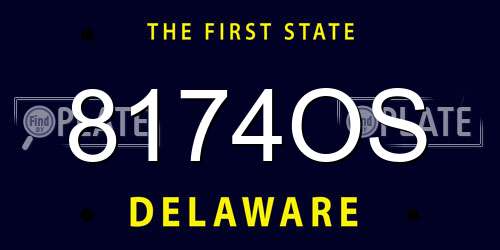 8174OS Delaware License Plate