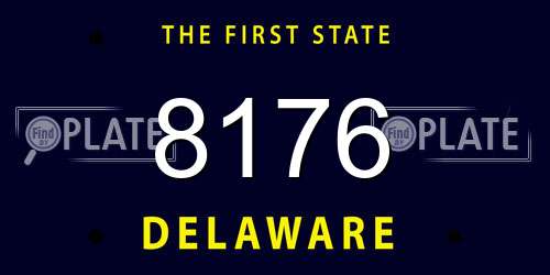 8176 Delaware License Plate