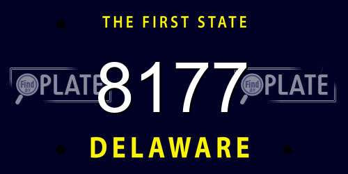 8177 Delaware License Plate