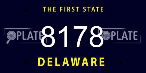 8178 Delaware License Plate