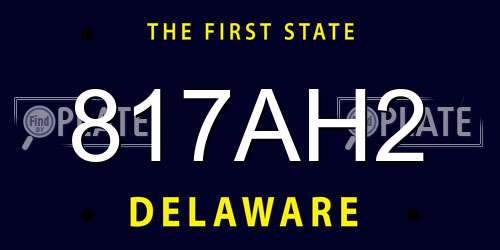 817AH2 Delaware License Plate