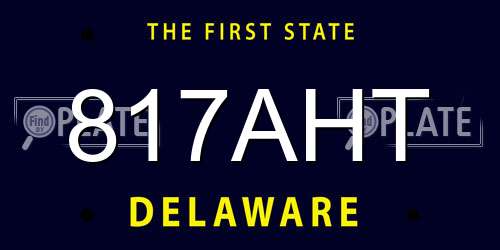 817AHT Delaware License Plate