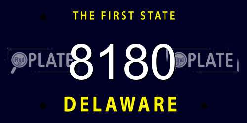 8180 Delaware License Plate