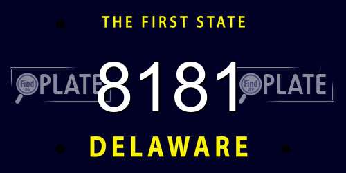 8181 Delaware License Plate