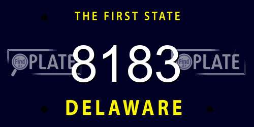 8183 Delaware License Plate