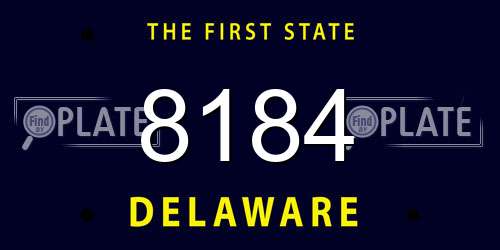 8184 Delaware License Plate