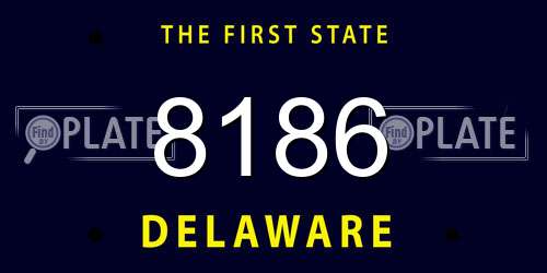 8186 Delaware License Plate