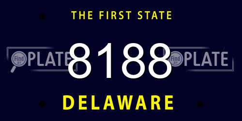 8188 Delaware License Plate