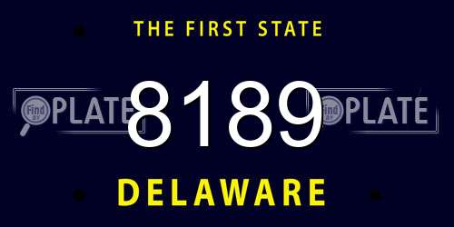 8189 Delaware License Plate