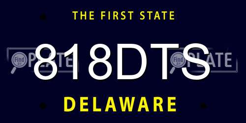 818DTS Delaware License Plate