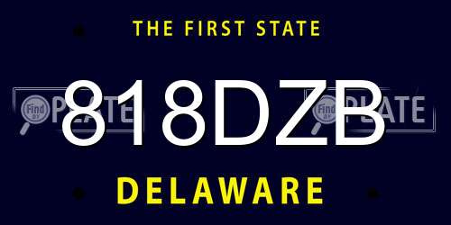 818DZB Delaware License Plate