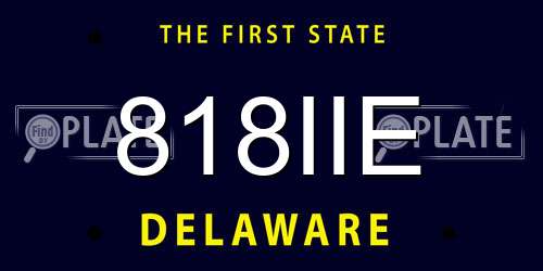 818IIE Delaware License Plate