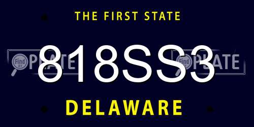 818SS3 Delaware License Plate