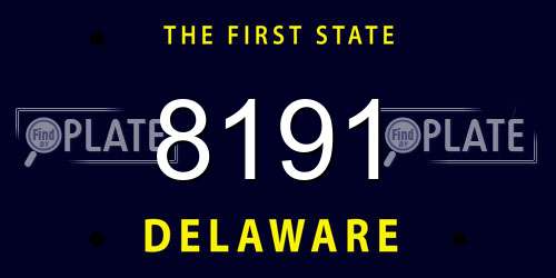 8191 Delaware License Plate