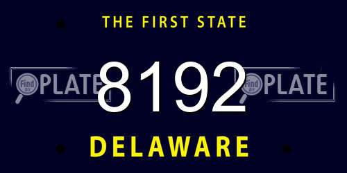 8192 Delaware License Plate