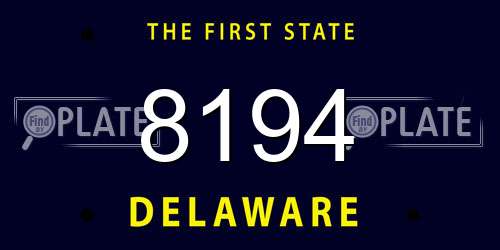 8194 Delaware License Plate