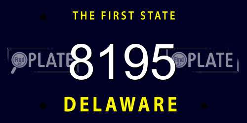 8195 Delaware License Plate