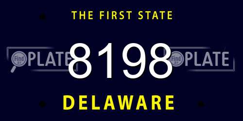 8198 Delaware License Plate