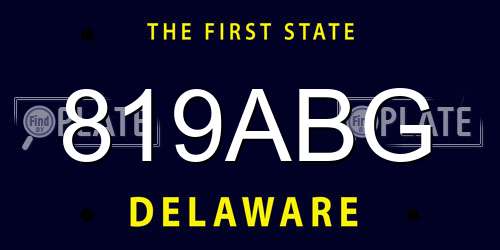 819ABG Delaware License Plate